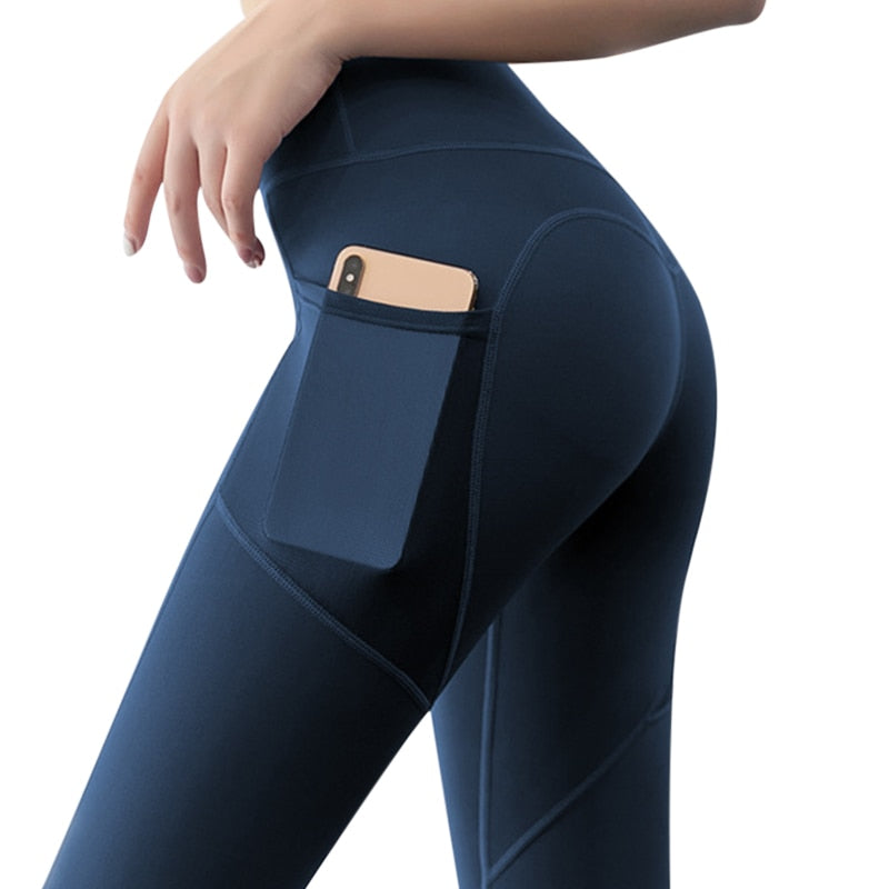 Black Mesh Pocket Leggings – Women's High Waist Gym Tights