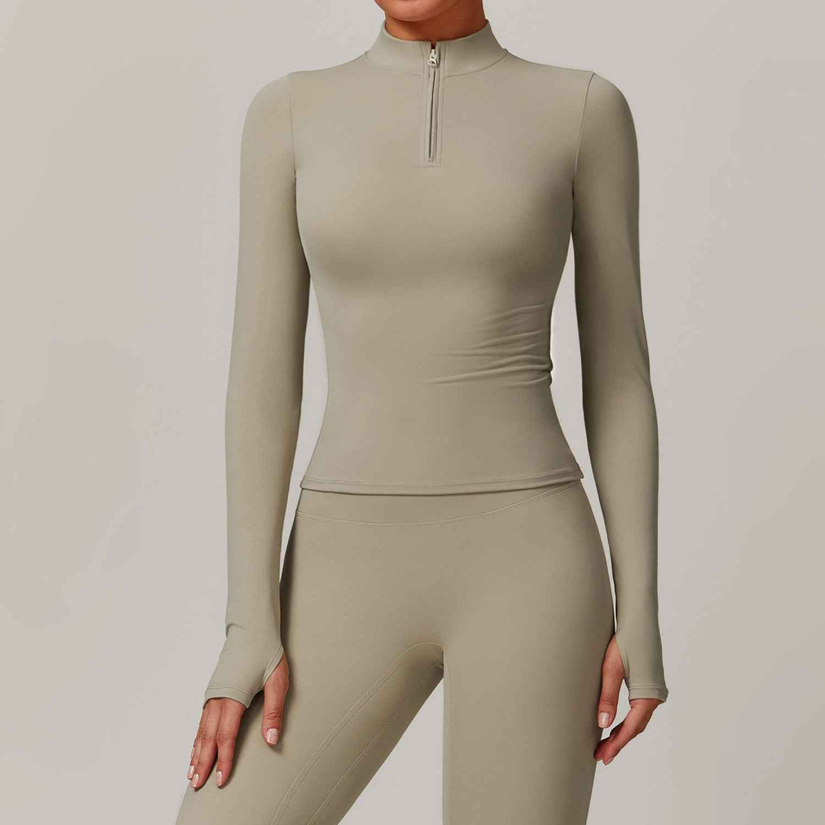Long Sleeve Half Zip Yoga Top – Quick-Dry Running & Fitness Top