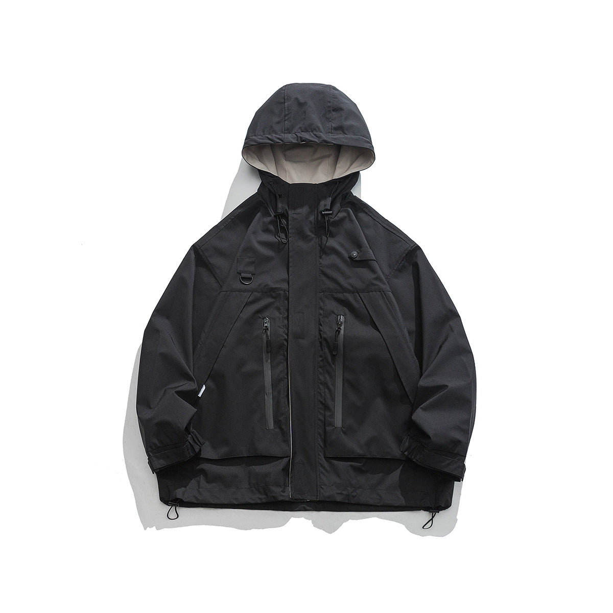 Waterproof Hooded Jacket for Men – Zip-Up Utility Outerwear
