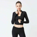 Nude Zipper Fitness Gym tops Long Sleeve yoga shirts Autumn and winter Slim running jacket Quick dry sports jackets coats