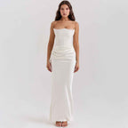 European and American style autumn and winter new women's fashion strapless sexy backless slim fit evening dress dress for women