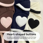 Pet pajamas, plush onesie, Bichon warm vest, heart-print winter dog clothes, two-leg snap-button puppy outfits.