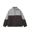 Jacket with Fleece Lining Color-blocked Stand-up Collar Casual and Versatile