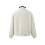 Men's Half Zip Sweatshirt – Loose Fit Contrast Collar Pullover