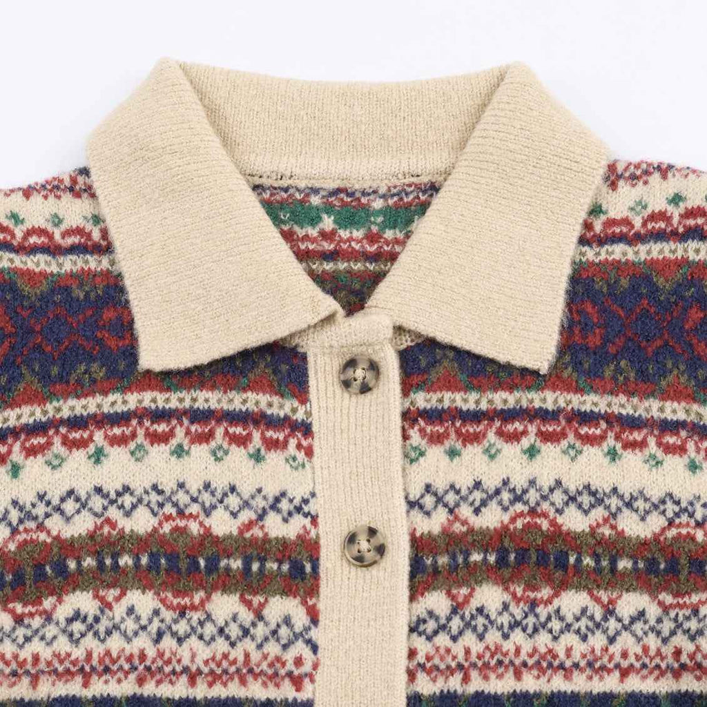Leisure Jacquard Knitted Coat for Winter