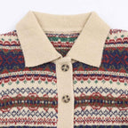 Leisure Jacquard Knitted Coat for Winter