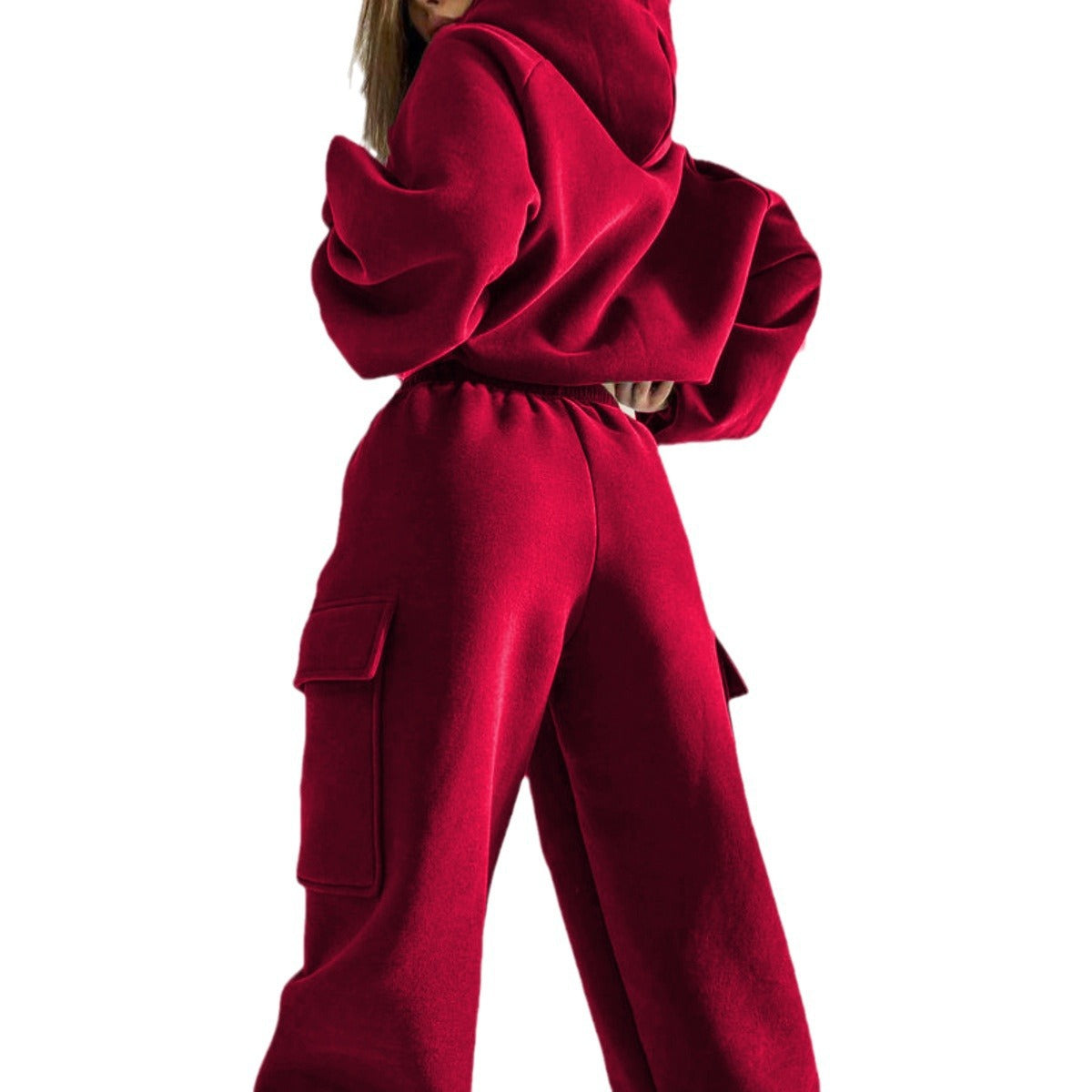 Women's Hoodie Set – Cropped Hoodie & Cargo Joggers Tracksuit