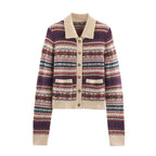 Leisure Jacquard Knitted Coat for Winter