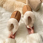 Fluffy Shearling Mule Slippers – Women's Cosy Winter Slip-Ons