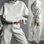 Women's Hoodie Set – Cropped Hoodie & Cargo Joggers Tracksuit