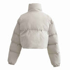 Winter stand up collar pocket zipper bread jacket short cotton jacket warm jacket for women