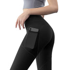 Black Mesh Pocket Leggings – Women's High Waist Gym Tights
