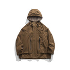 Waterproof Hooded Jacket for Men – Zip-Up Utility Outerwear