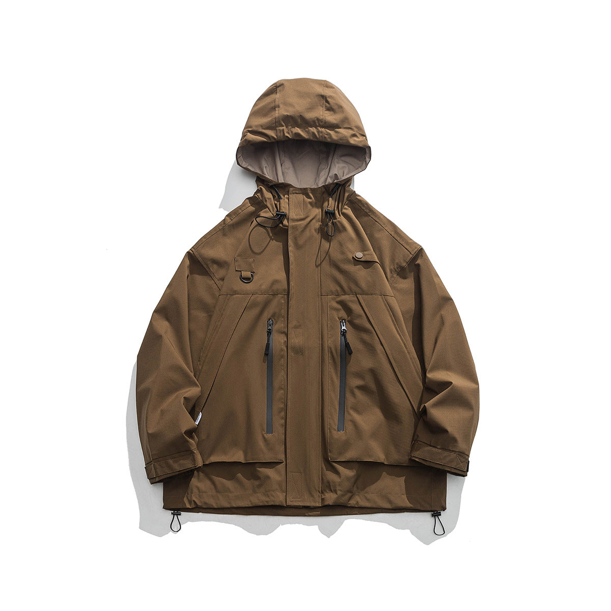 Waterproof Hooded Jacket for Men – Zip-Up Utility Outerwear
