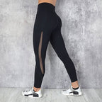High Waisted Pocket Leggings – Mesh Panel Yoga & Running Pants