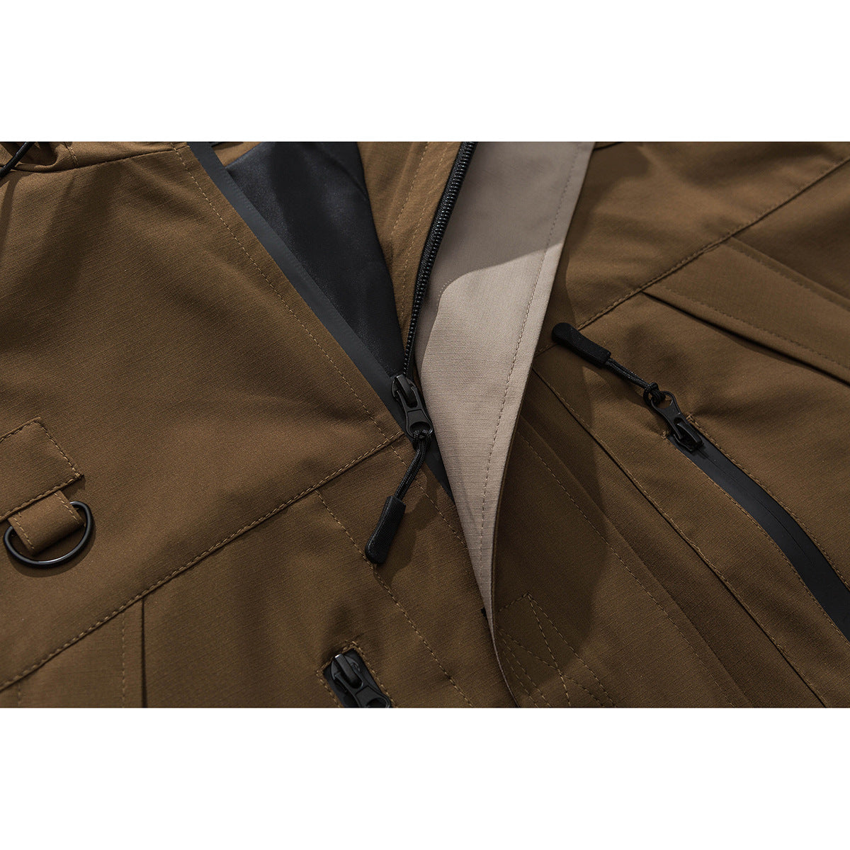 Waterproof Hooded Jacket for Men – Zip-Up Utility Outerwear