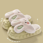 Fluffy Bunny Slippers – Thick Sole Winter Home Slides"