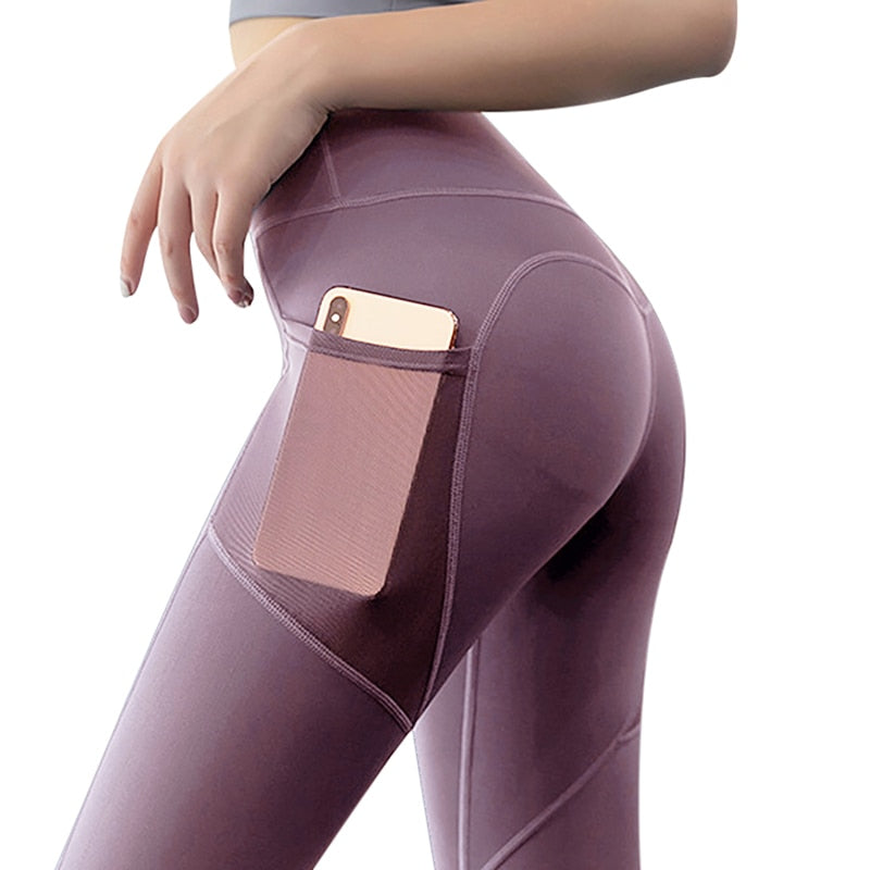 Black Mesh Pocket Leggings – Women's High Waist Gym Tights