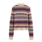 Leisure Jacquard Knitted Coat for Winter