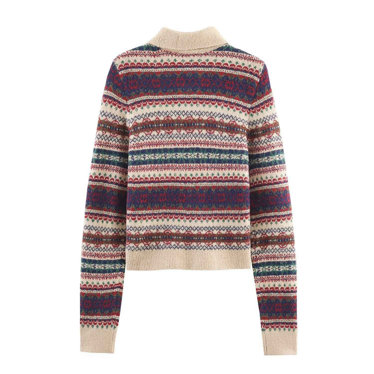 Leisure Jacquard Knitted Coat for Winter