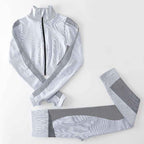 Autumn And Winter New Yoga Running Fitness Wicking Breathable Long-Sleeved Trousers Two-Piece