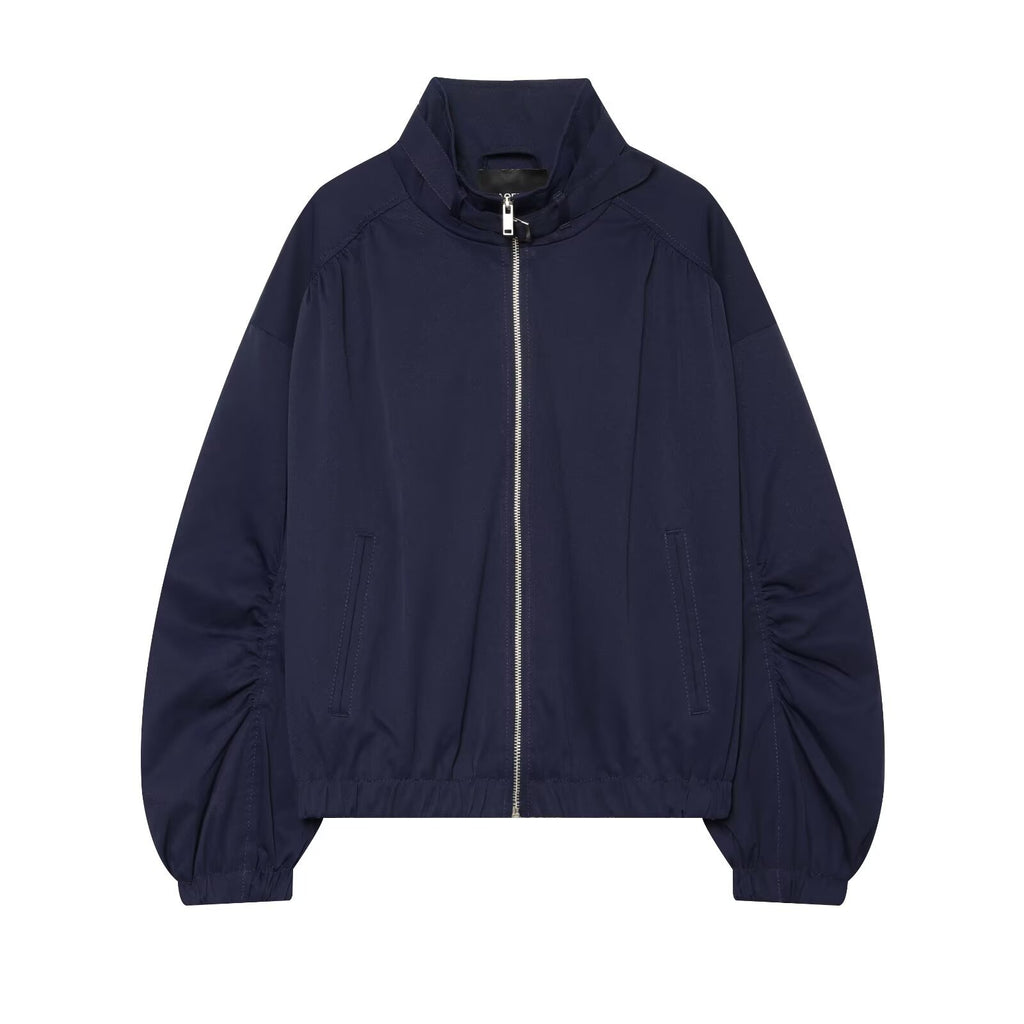 Zipper embellished corridor shaped pilot jacket