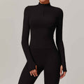 Long Sleeve Half Zip Yoga Top – Quick-Dry Running & Fitness Top
