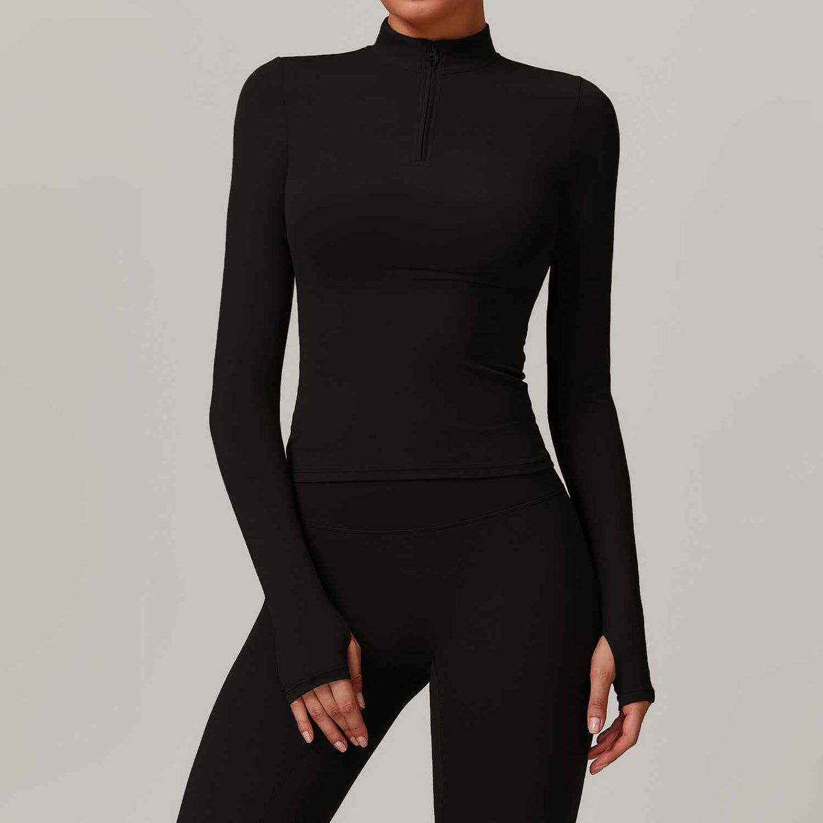 Long Sleeve Half Zip Yoga Top – Quick-Dry Running & Fitness Top