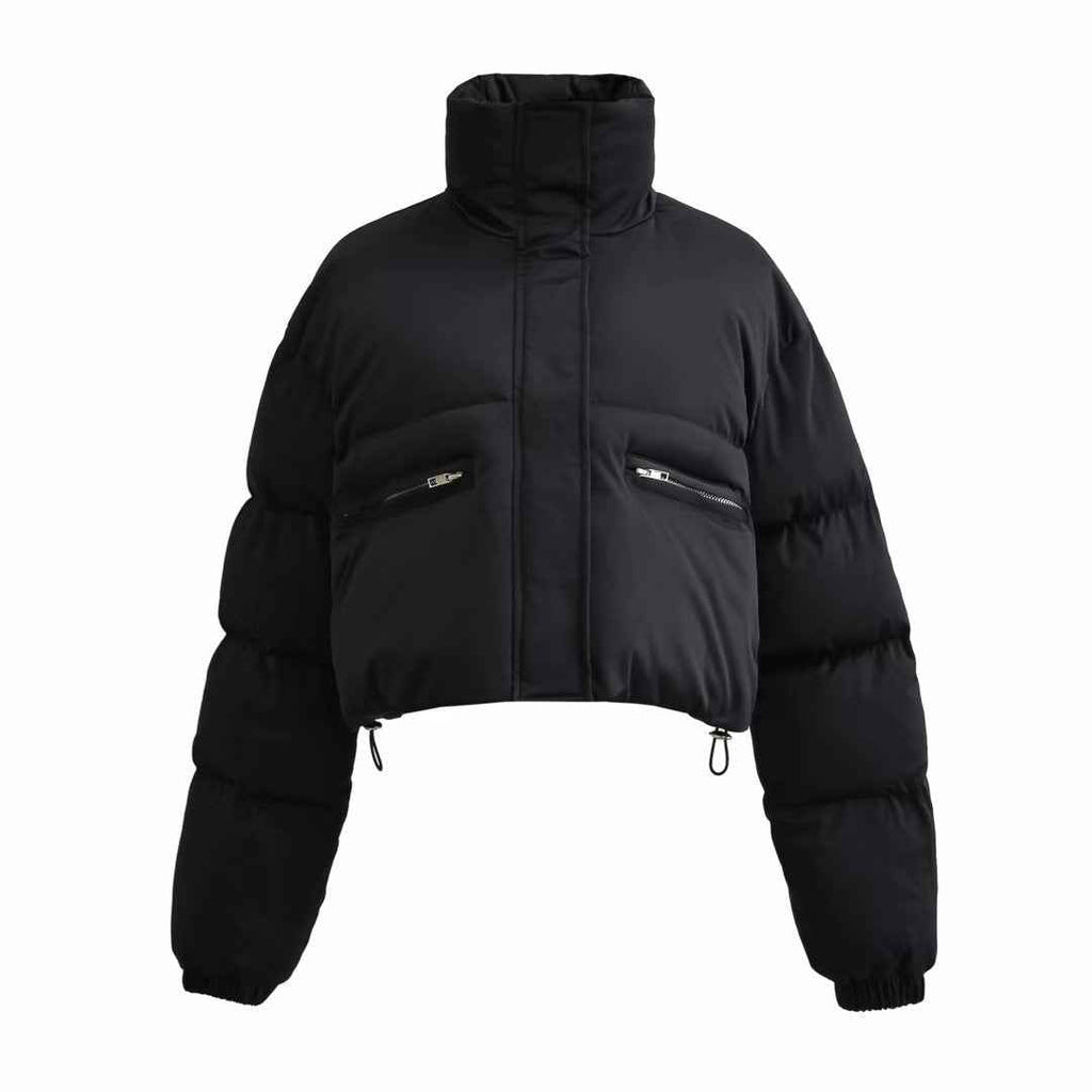 Winter stand up collar pocket zipper bread jacket short cotton jacket warm jacket for women