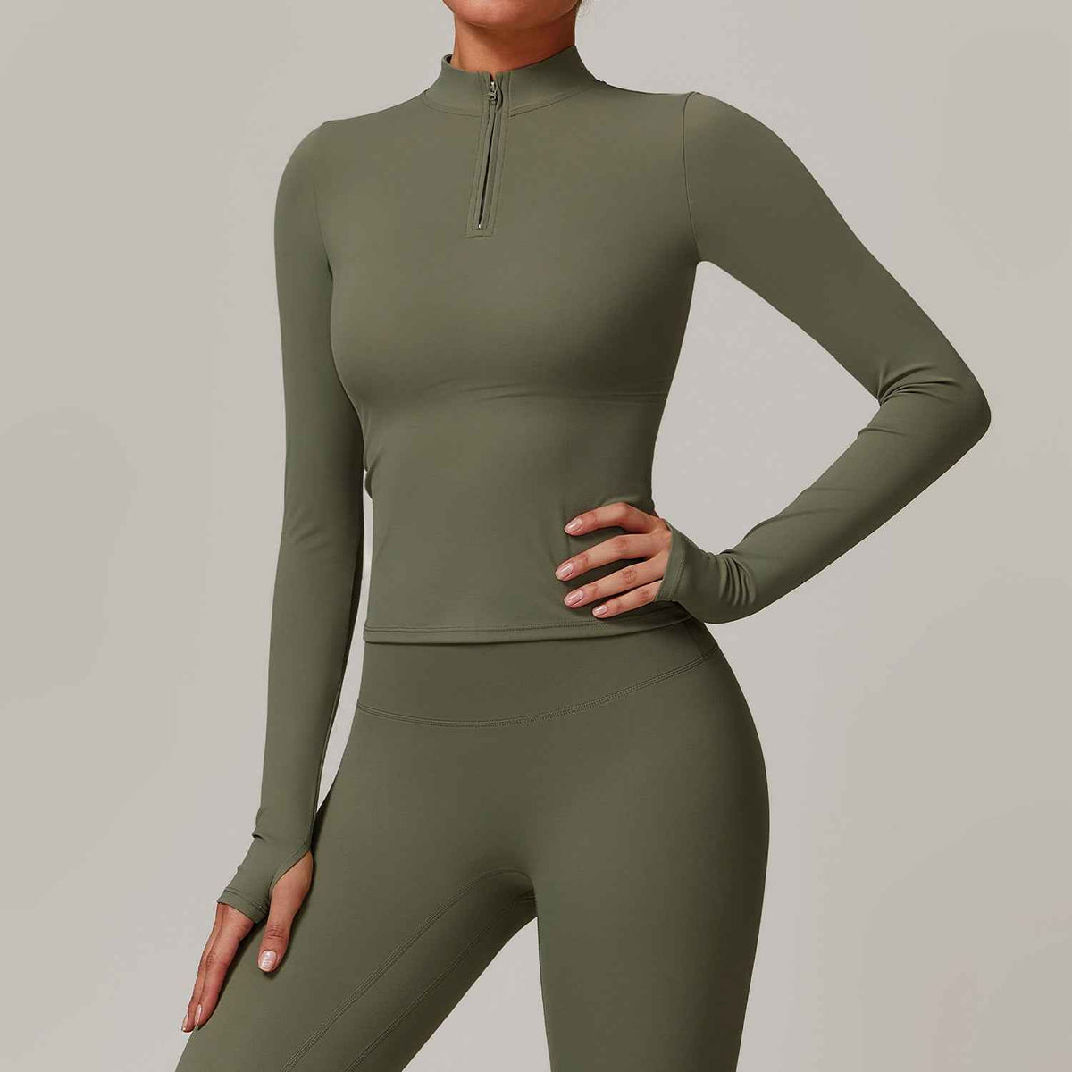 Long Sleeve Half Zip Yoga Top – Quick-Dry Running & Fitness Top