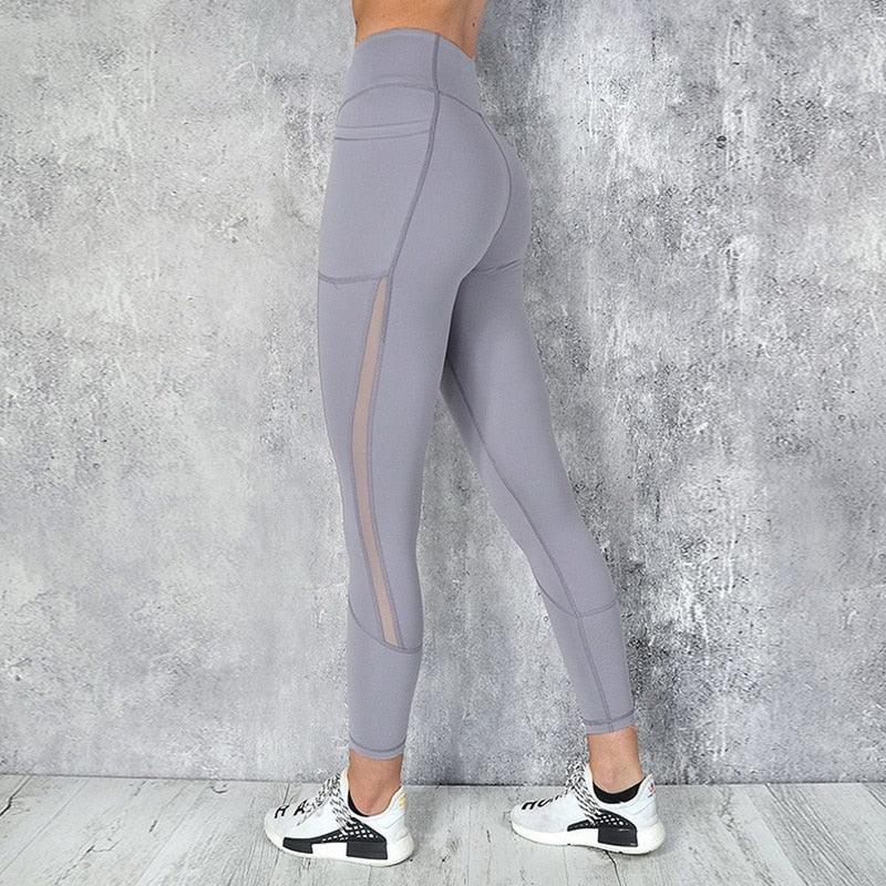 Black Mesh Pocket Leggings – Women's High Waist Gym Tights
