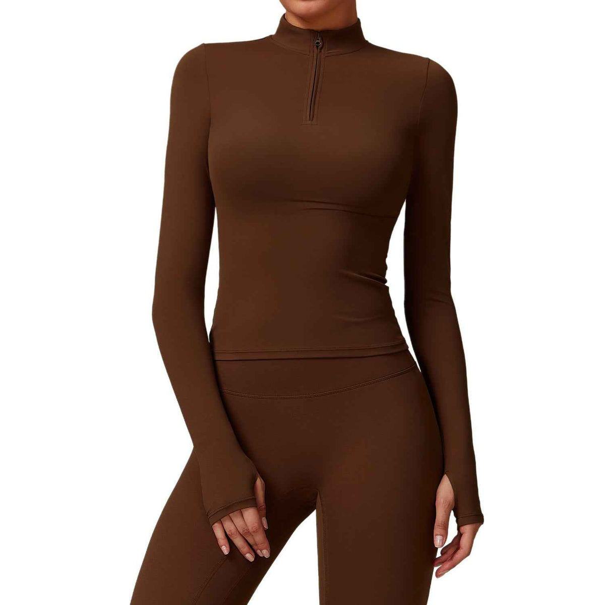 Long Sleeve Half Zip Yoga Top – Quick-Dry Running & Fitness Top