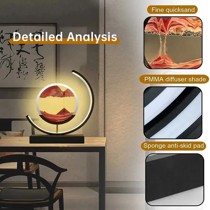 LED Moving Sand Art Lamp – 3D Dynamic Desert Night Light