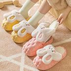 Fluffy Bunny Slippers – Thick Sole Winter Home Slides"