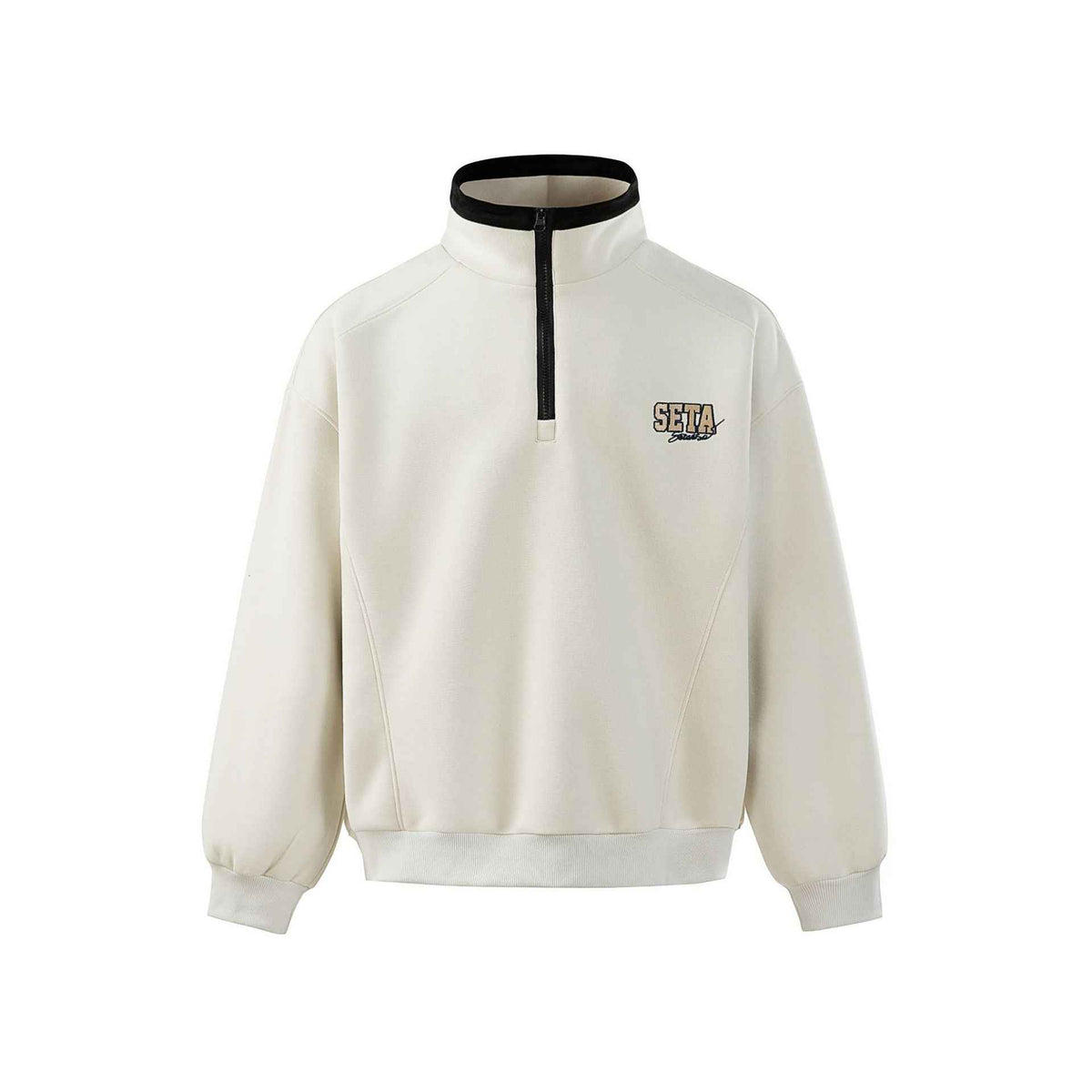 Men's Half Zip Sweatshirt – Loose Fit Contrast Collar Pullover