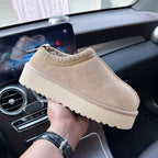 Ethnic Style Woven Chunky Sole Snow Boots for Women, Inner Heel Lift, Faux Fur Lined Cotton Boots, Slip-On, Cowhide Wool Lined, Warm, Anti-Slip