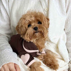 Pet pajamas, plush onesie, Bichon warm vest, heart-print winter dog clothes, two-leg snap-button puppy outfits.