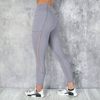 High Waisted Pocket Leggings – Mesh Panel Yoga & Running Pants