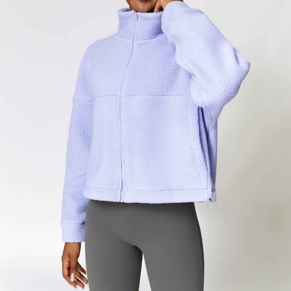 Winter outdoor running fitness warm polar fleece jacket zipper lamb fleece sports jacket