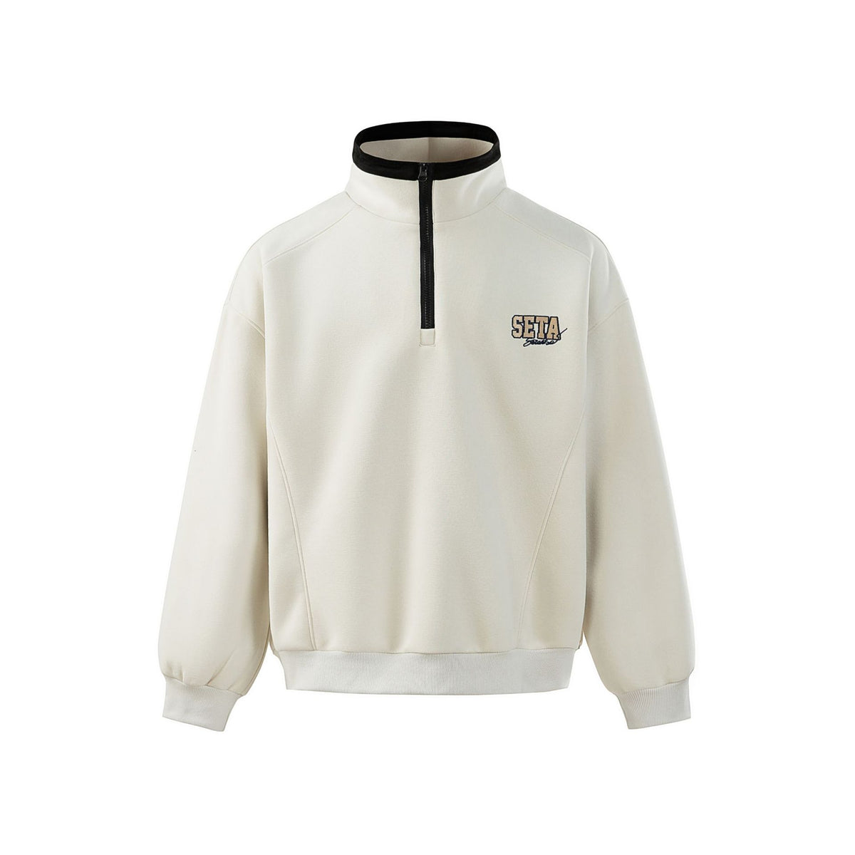 Men's Half Zip Sweatshirt – Loose Fit Contrast Collar Pullover