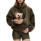 Pet Carrier Hoodie, Hands-Free Dog & Cat Carry Bag, Unisex Sweatshirt for Small Pets