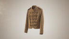 Suede Texture Rope Knot Button Zipper Jacket for Women
